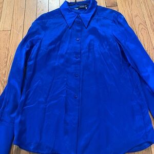 & Other Stories Cobalt Blue Satin Shirt